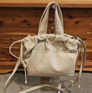 MADEWELL Piazza Mini Cinch Crossbody Bag Buttered Scone Cream Leather Small